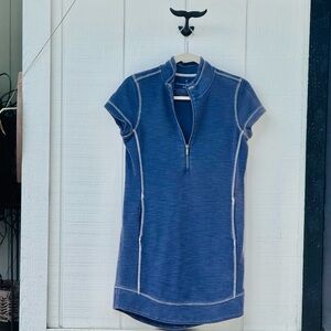 Tommy Bahama Navy Short Sleeve Zip-Up Top